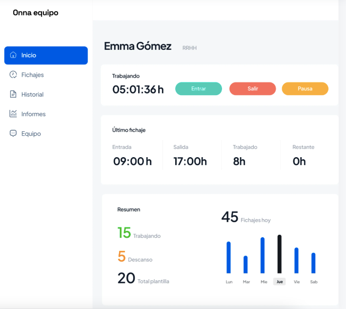 Llum Control Horario Dashboard